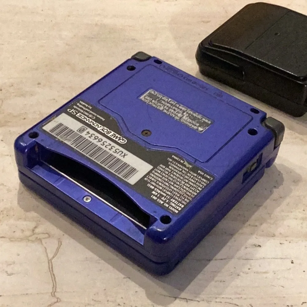 Gameboy Advance SP Console ASG-001 Nintendo GBA Game Boy Cobalt Blue Charger